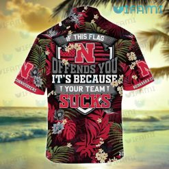 Huskers Hawaiian Shirt If This Flag Offends You Your Team Sucks Nebraska Cornhuskers Present Back