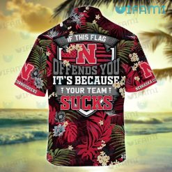 Huskers Hawaiian Shirt If This Flag Offends You Your Team Sucks Nebraska Cornhuskers Gift