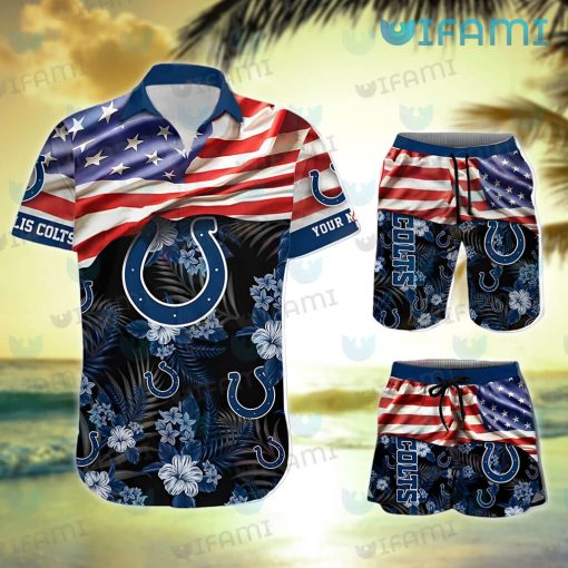 Indianapolis Colts Hawaiian Shirt USA Flag Colts Gift