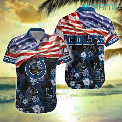 Indianapolis Colts Hawaiian Shirt USA Flag Colts Gift