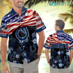 Indianapolis Colts Hawaiian Shirt USA Flag Colts Gift