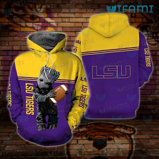 LSU Football Hoodie 3D Baby Groot LSU Gift