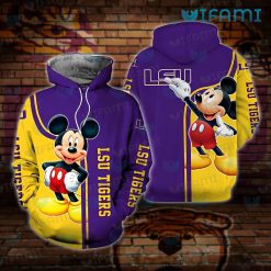 LSU Zip Up Hoodie 3D Mickey Mouse LSU Gift