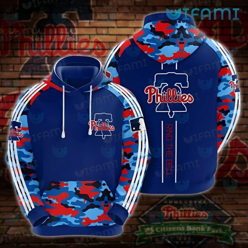 Light Blue Phillies Hoodie 3D Camo Logo Philadelphia Phillies Gift