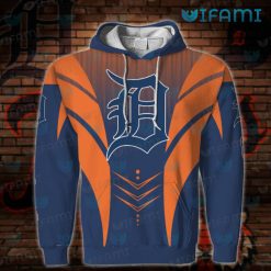 Mens Detroit Tigers Hoodie 3D Lava Skull Detroit Tigers Gift