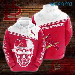 Mens St Louis Cardinals Hoodie 3D Skull Wearing Hat St Louis Cardinals Gift
