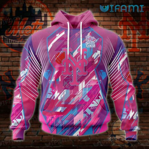 Mets Hoodie 3D Fearless Again Breast Cancer Custom New York Mets Gift