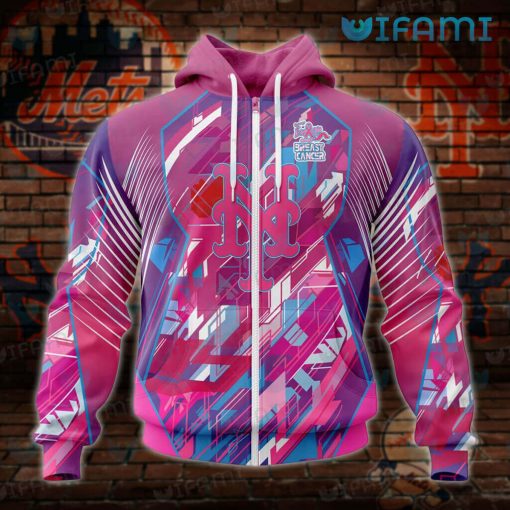 Mets Hoodie 3D Fearless Again Breast Cancer Custom New York Mets Gift