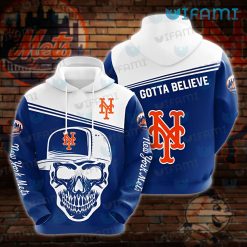 Mets Hoodie 3D Skull Wearing Hat New York Mets Gift