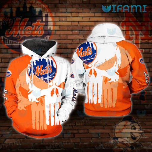 Mets Hoodie Mens Punisher Skull New York Mets Gift