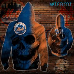 Mets Zip Up Hoodie 3D Orange Blue Logo New York Mets Gift