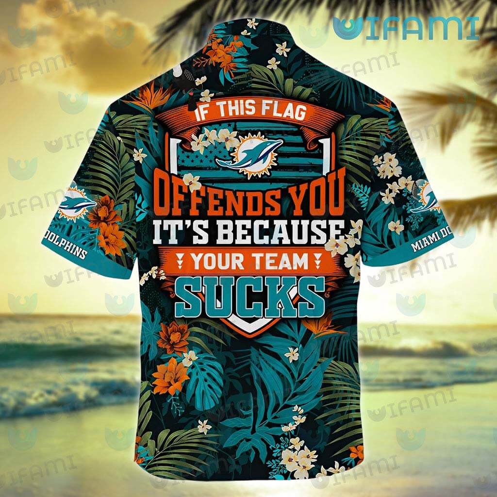 The best selling] Miami Dolphins NFL Flower 3D Full Printed Hawaiian Shirt