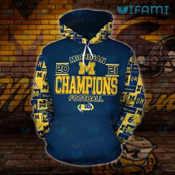 Michigan Football Hoodie 3D 2021 Champions Michigan Wolverines Present