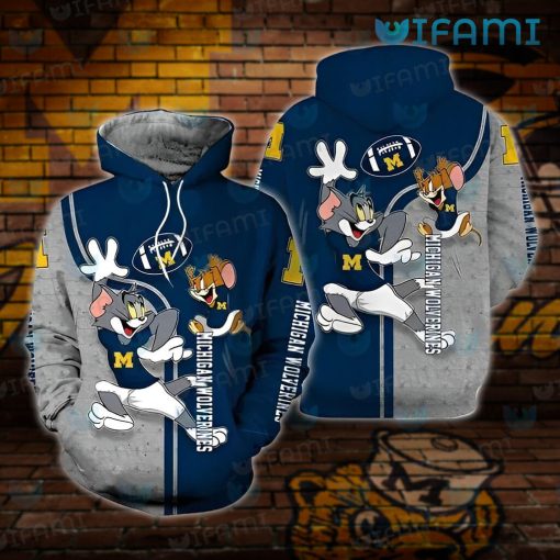 Michigan Football Hoodie 3D Tom Jerry Michigan Wolverines Gift