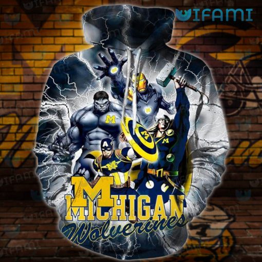 Michigan Wolverines Hoodie 3D Avengers Heroes Wolverines Gift