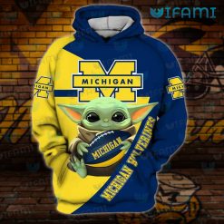 Michigan Wolverines Hoodie 3D Baby Yoda Michigan Football Gift