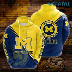 Michigan Wolverines Hoodie 3D Big Logo Michigan Football Gift
