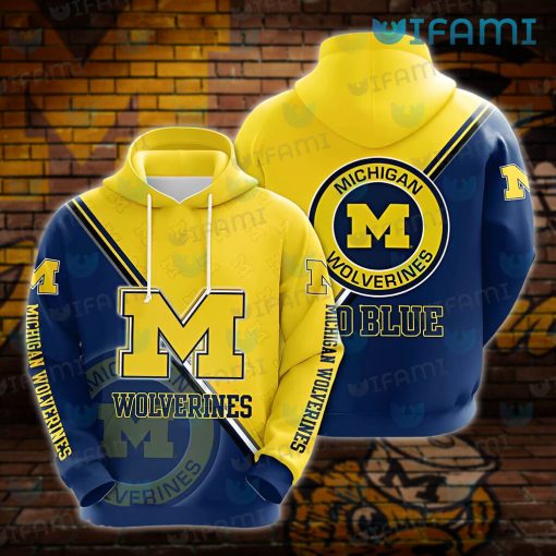 Michigan Wolverines Hoodie 3D Big Logo Michigan Football Gift