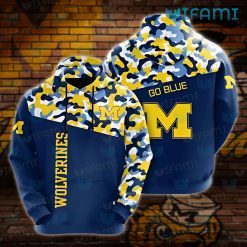 Michigan Wolverines Hoodie 3D Camouflage Go Blue Wolverines Gift