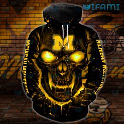 Michigan Wolverines Hoodie 3D Lava Skull Wolverines Present