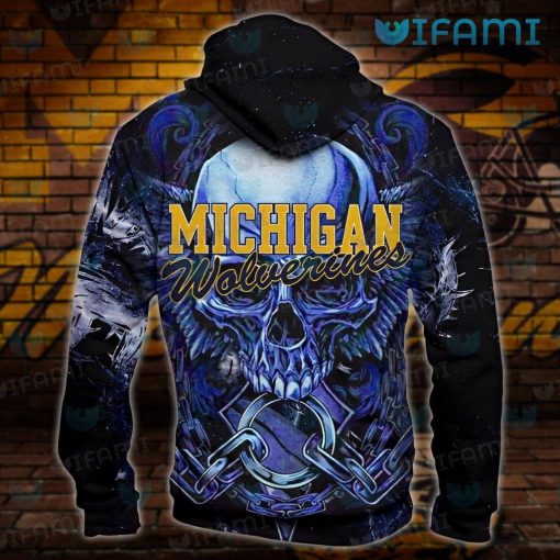 Michigan Wolverines Hoodie 3D Skull Wings Wolverines Gift