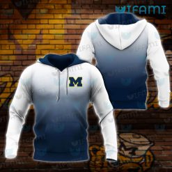 Michigan Wolverines Hoodie 3D White Blue Michigan Football Gift