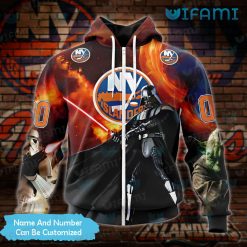 NY Islanders Hoodie 3D Darth Vader Star War Custom New York Islanders Zipper
