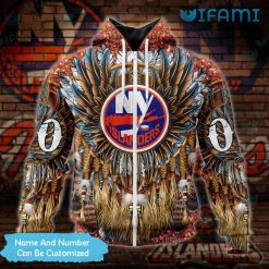 NY Islanders Hoodie 3D Native American Personalized New York Islanders Zipper