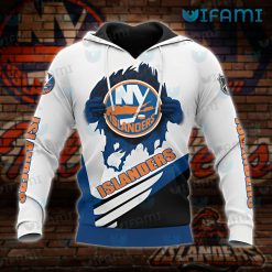 NY Islanders Hoodie 3D Ripping Logo New York Islanders Gift
