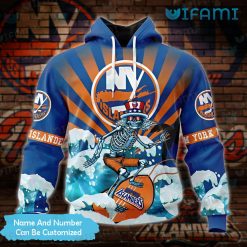 NY Islanders Hoodie 3D Skeleton Surfing Custom New York Islanders Gift