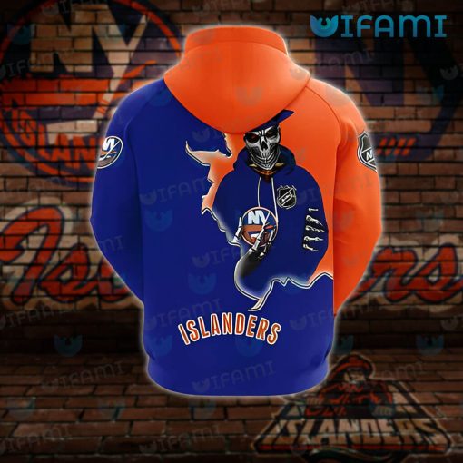 NY Islanders Hoodie 3D Skeleton Wearing Hat New York Islanders Gift