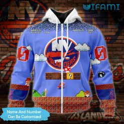 NY Islanders Hoodie 3D Super Mario Game Custom New York Islanders Zipper