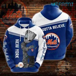NY Mets Hoodie 3D Baby Groot Hug Logo Best Gifts For Mets Fans