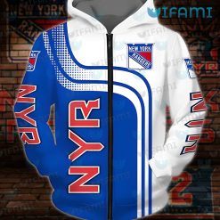 NY Rangers Hoodie Mens Dot Pattern New York Rangers Zipper