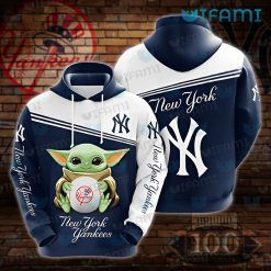 NY Yankees Hoodie 3D Baby Yoda Hug Logo New York Yankees Gift