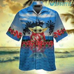 Nebraska Hawaiian Shirt Baby Yoda Beach Nebraska Cornhuskers Gift
