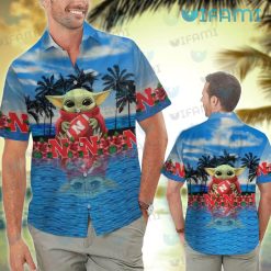 Nebraska Hawaiian Shirt Baby Yoda Beach Nebraska Cornhuskers Present