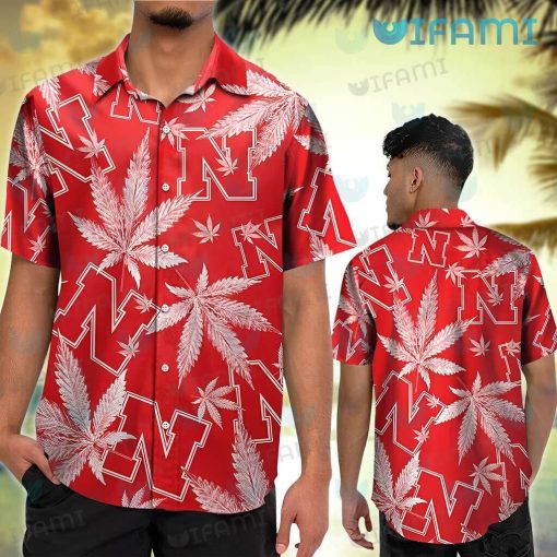 Nebraska Hawaiian Shirt Cannabis Leaf Nebraska Cornhuskers Gift