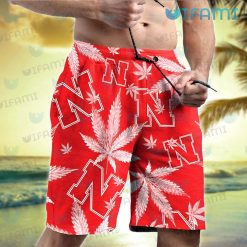 Nebraska Hawaiian Shirt Cannabis Leaf Nebraska Cornhuskers Short