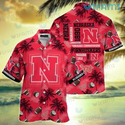 Nebraska Hawaiian Shirt Coconut Football Pattern Nebraska Cornhuskers Gift