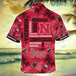 Nebraska Hawaiian Shirt Coconut Football Pattern Nebraska Cornhuskers Present Back