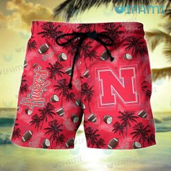 Nebraska Hawaiian Shirt Coconut Football Pattern Nebraska Cornhuskers Short