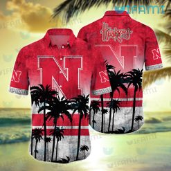 Nebraska Hawaiian Shirt Coconut Tree Nebraska Cornhuskers Gift