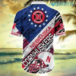 Nebraska Hawaiian Shirt Football Helmet Nebraska Cornhuskers Present Back