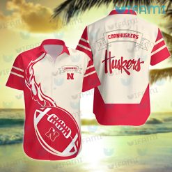 Nebraska Hawaiian Shirt Football On Fire Nebraska Cornhuskers Gift