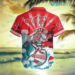Nebraska Hawaiian Shirt Grateful Dead Skeleton Dacing Nebraska Cornhuskers Gift