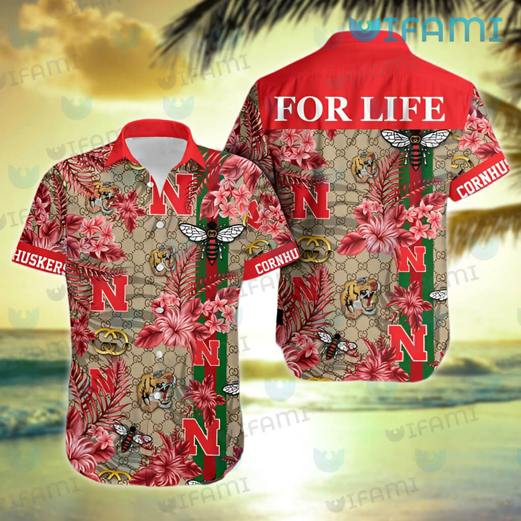 Nebraska Hawaiian Shirt Gucci Bee Pattern Nebraska Cornhuskers Gift -  Personalized Gifts: Family, Sports, Occasions, Trending