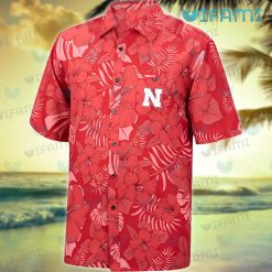 Nebraska Hawaiian Shirt Hibiscus Tropical Leaf Nebraska Cornhuskers Present