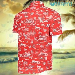 Nebraska Hawaiian Shirt Island Pattern Nebraska Cornhuskers Present Back