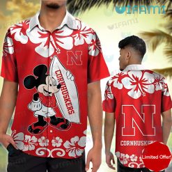 Nebraska Hawaiian Shirt Mickey Surfboard Nebraska Cornhuskers Gift
